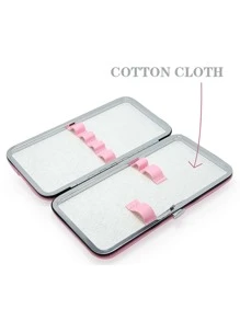 NAGARAKU Hộp dụng cụ ghép mi nhíp hoạt hình màu hồng dễ thương di động cỡ trung bình 1 chiếc cho mi giả đa năng - Hồng - Xem 4