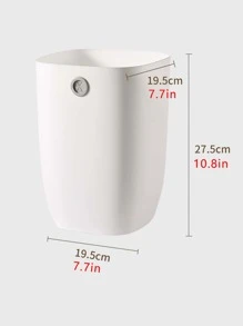 1入組PP垃圾桶家用簡約多功能垃圾桶 - 白色 - 查看 3