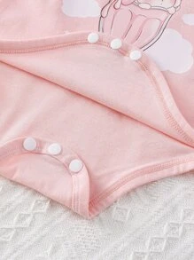 SHEIN 寶寶女孩新生兒3入組卡通圖形連身衣 - 彩色 - 查看 4