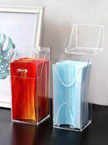 1 Transparent Mask Box Desktop Storage Box Storage Box