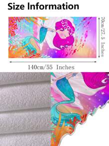 1 toalla de playa con patrón de sirena, toalla de playa moderna de microfibra para exteriores