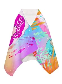 1 toalla de playa con patrón de sirena, toalla de playa moderna de microfibra para exteriores