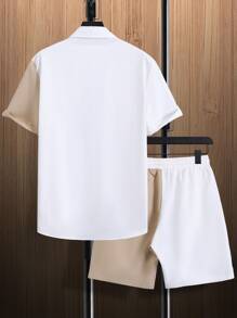 Manfinity Homme Men Two Tone Shirt & Drawstring Waist Shorts Without Tee - Multicolor - View 2