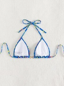 Swim Vcay Áo Tops Bikini Nữ Nhẫn Hoa Dễ thương - Nhiều màu - Xem 2