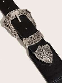 波西米亚风单件女式西部牛仔风格弹性双排扣腰带，适合日常穿着万圣节夏季、学校秋季、秋季、万圣节