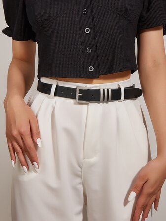 1入組女士方形帶扣時尚腰帶適合日常生活