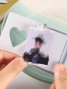 1 pieza con corazón hueco con estampado de letra foto simple portátil foto Tarjeta Caja para foto almacenamiento - Morado - Ver 4