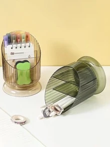 Reusable Multifunctional Makeup Organizer, 1pc Plastic Makeup Organizer For Home - Green - View 3