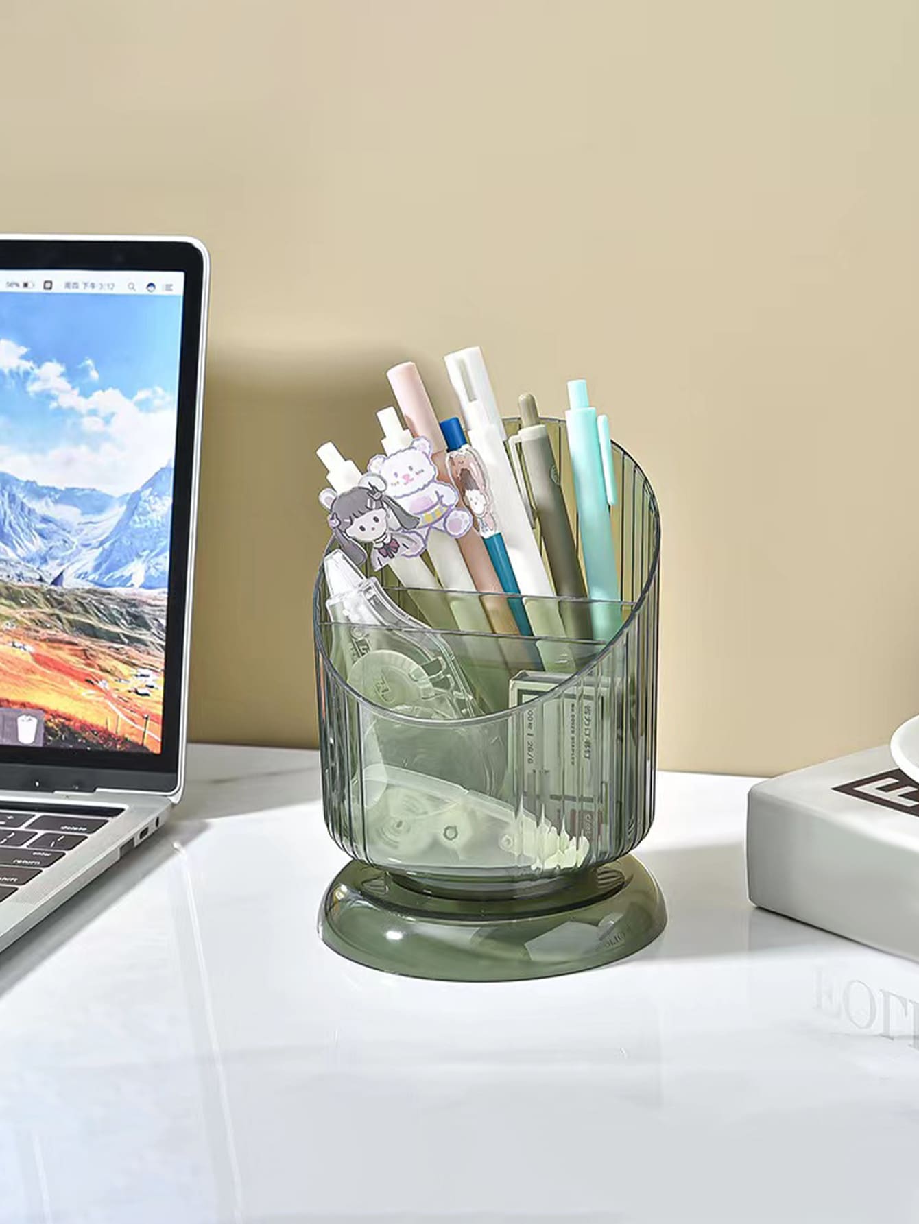 Reusable Multifunctional Makeup Organizer, 1pc Plastic Makeup Organizer For Home - Green - View 1