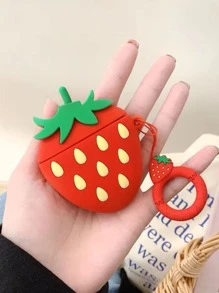 Vỏ silicon thiết kế dâu tây tương thích với Airpods - Đỏ - Xem 3