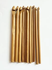 12入組/套竹製鉤針用於縫紉極簡主義鉤針