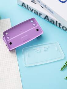 1 pieza Punzón de mango unicolor simple multipropósito para oficina - Morado - Ver 2