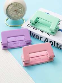 1 pieza Punzón de mango unicolor simple multipropósito para oficina - Morado - Ver 4