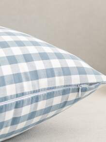 1pc Geometric Grid Pillow Cover, No Pillow Insert - Baby Blue - View 3