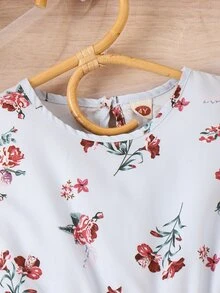 Đầm bé gái Xù Viên lá sen Khối Màu Hoa Boho - Nhiều màu - Xem 5