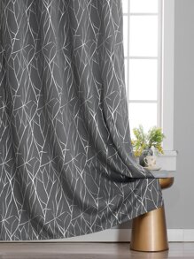 Estelar Textiler 2pcs Geometric Pattern Curtain, Modern Polyester Blackout Curtain For Bedroom And Living Room - Light Grey - View 6