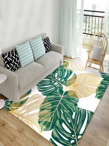 1 Thảm Polyester, Thảm Trải Sàn Họa Tiết Lá Hiện Đại Cho Phòng Khách, Phòng Ngủ, Tất Cả Các Mùa - màu xanh lá - Xem 2