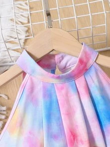 SHEIN Bộ hai mảnh Gái Uốn nếp Cà vạt nhuộm Boho - Nhiều màu - Xem 3