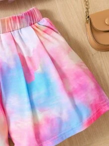 SHEIN Bộ hai mảnh Gái Uốn nếp Cà vạt nhuộm Boho - Nhiều màu - Xem 4