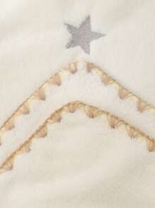 1 件刺绣月亮和星星印花吸水浴巾或面巾，柔软白色毛巾，适用于浴室家居浴室装饰 - 白色 - 查看 7