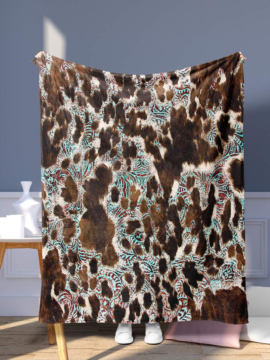 Đồ Họa Hoa Văn Chăn, Hoạt Hình Vải Mềm Mại & Chăn Ấm Áp Cho Phòng Khách & Phòng Ngủ, trang Trí Nhà Cửa - Nhiều màu - Xem 1