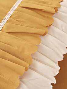 1 gói Vỏ Gối Viền Ren Màu Vàng, Không Lấp Đầy, Polyester Hiện Đại Nhà Vỏ Gối - Màu vàng - Xem 4