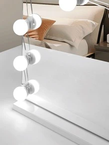 1 Pieza Luz De Espejo De Maquillaje Regulable Con Estilo Hollywood Con 6/8/10 Led Alimentada Por Usb Con 3 Colores Y Brillo Ajustable - Blanco - Ver 6