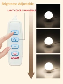 1 Pieza Luz De Espejo De Maquillaje Regulable Con Estilo Hollywood Con 6/8/10 Led Alimentada Por Usb Con 3 Colores Y Brillo Ajustable - Blanco - Ver 10