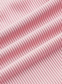 Áo khoác và áo lót dành cho xe tăng nữ Tương phản ren Buộc lại Gân đan màu trơn Giải trí - Màu Hồng baby - Xem 4