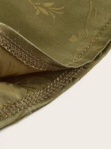 ROMWE Áo khoác và áo lót dành cho xe tăng nữ Lộ Lưng Ren lên Buộc lại màu trơn Buổi tiệc - Màu xanh Ô liu - Xem 3