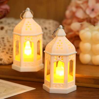 1/2/4/10pcs Mini Vintage Lantern Shaped Decorative Lights, Battery Powered, Indoor Tabletop Decor Night Light, Mini Lantern Lights, Suitable For Holidays, Parties, Religious Occasions, Home Decor, Christmas Tree Decor, Bedroom Decor