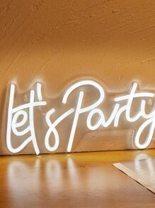 1 pieza Luz de neón PS LED neón moderno con diseño de slogan para casa adorno - Blanco - Ver 2