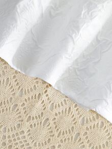 Falda De Botonadura Frontal Con Vuelo Para Niñas - Blanco - Ver 3