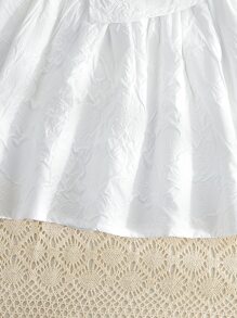 Falda De Botonadura Frontal Con Vuelo Para Niñas - Blanco - Ver 5