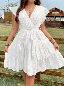 SHEIN LUNE Vestido bajo con fruncido