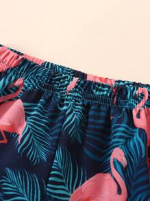 Baby Flamingo Print Carrot Trousers - Multicolor - View 4