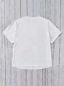 SHEIN Unity Plus Heart Print Tee - White - View 2