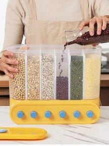 1 pieza Dispensador montado en la pared almacenamiento de plástico para cocina - Amarillo - Ver 3