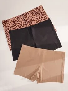 3pcs Leopard Print Shortie Brief - Multicolor - View 1