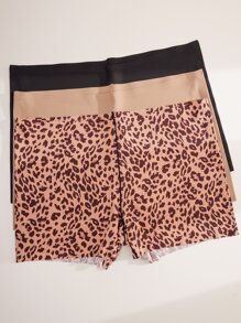 3pcs Leopard Print Shortie Brief - Multicolor - View 5