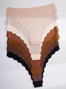 7pack Scallop Trim No Show Thong Set - Multicolor - View 6