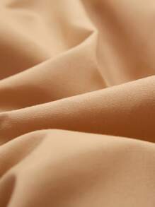 1入組蕾絲裝飾床裙現代超細纖維荷葉邊飾撞色蕾絲床上用品床裙四季皆宜 - 卡其色 - 查看 5