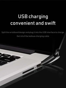 1 pieza Reloj inteligente blanco TPU con tira deportivo rectángulo esfera fecha alarma monitoreo de frecuencia cardíaca , compatible con Androids iPhone - Blanco - Ver 7