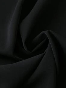 SHEIN Clasi Plus Frill Trim V Neck Sleeveless Blouse - Black - View 3