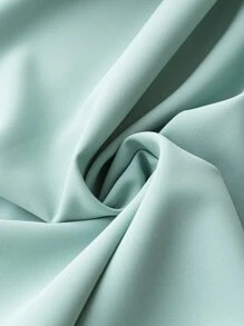 SHEIN LUNE Đầm Plus Size Thắt lưng Nút phía trước Khối Màu Giải trí - Màu xanh Bạc hà - Xem 4