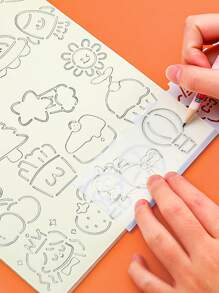 4入組白色卡通鏤空繪圖模板簡單多用途繪圖模板用於繪圖DIY工藝 - 白色 - 查看 2