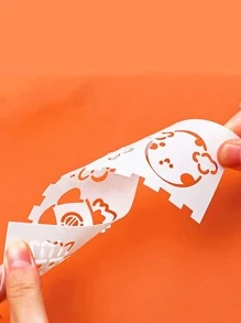 4入組白色卡通鏤空繪圖模板簡單多用途繪圖模板用於繪圖DIY工藝 - 白色 - 查看 3