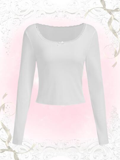 T-shirt côtelé unicolore, école