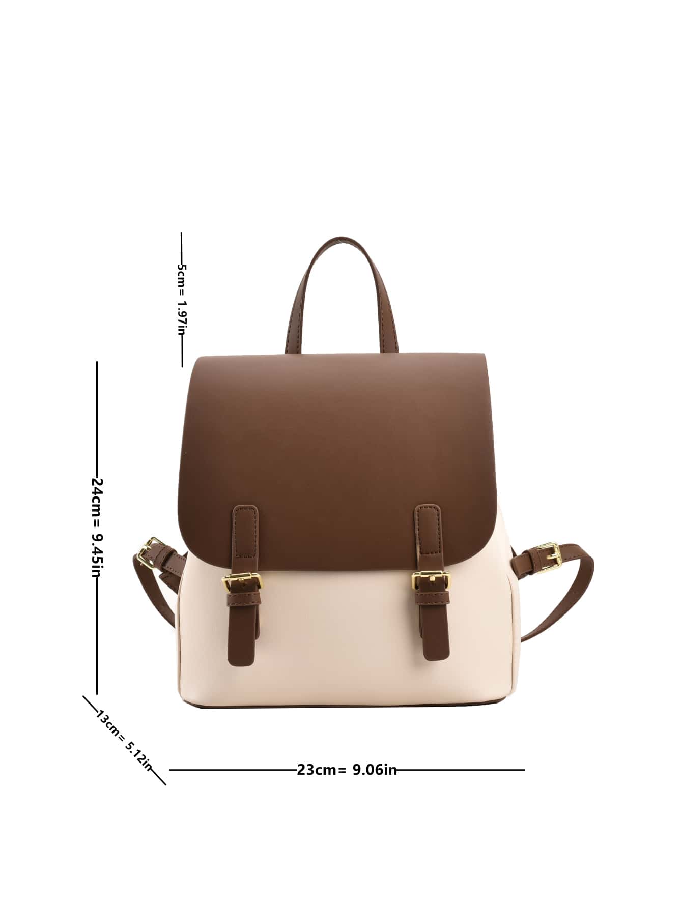 Small Flap Backpack Two Tone Buckle Decor PUSchool Backpack,School Bag,Big Backpack,Backpack School,Back To School BagsPortable,Lightweight, Suitable For Teen Girls Women College Students, Perfect For Back To School,First Day Of School,College,Middle School, High School