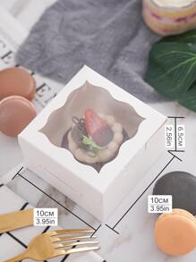 5pcs Pastry Box With Window, Baking Containers For Loose Biscuits, Mini Pies, Cupcakes Wedding Party Gift Bags - White - View 4